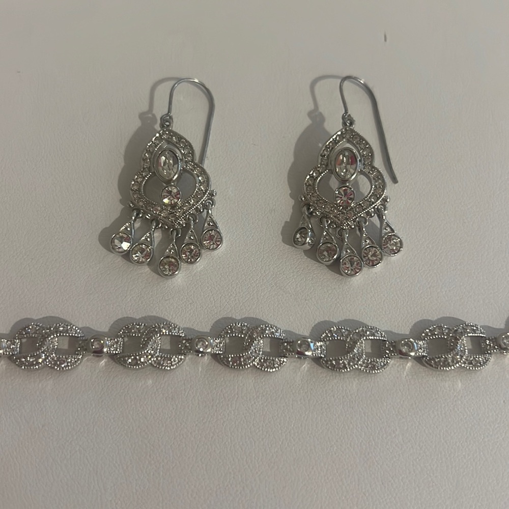 Silver Earring and Bracelet set